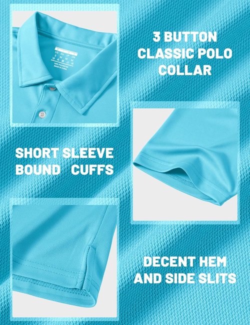 MAGCOMSEN Men's Polo Shirt - Quick Dry Short Sleeve Golf Tee for Casual Work & Outdoor Use