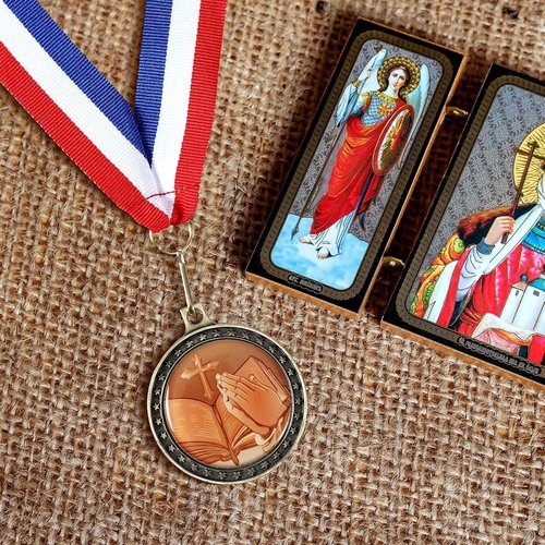 Libima Religious Award Medals - 12 Pcs Cross Medals with Neck Ribbons for Kids' Trophy Gifts