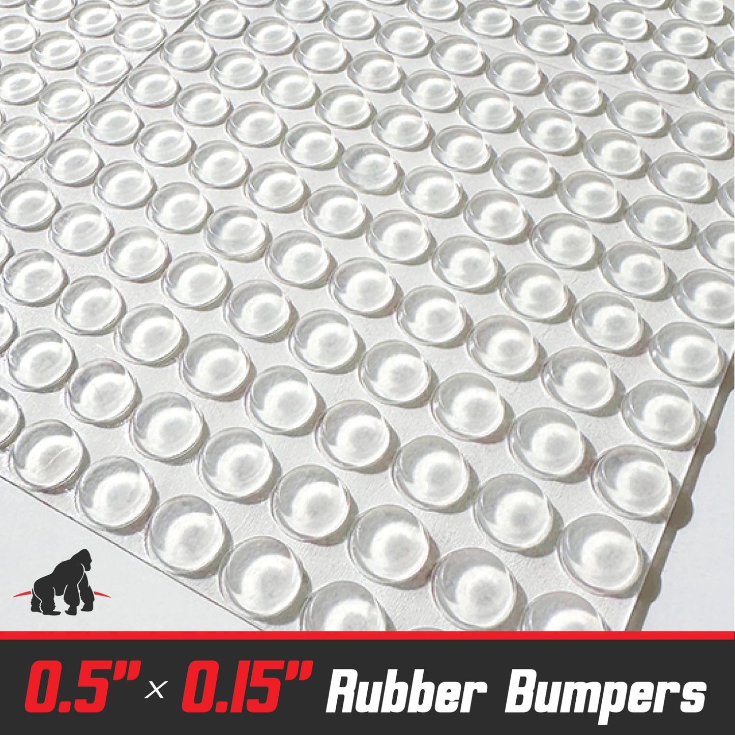 Self Adhesive Bumpers - 1/2” Diameter - 200 pcs - Standard Clear Round Bumper for Cabinets, Drawers, Cutting Boards, Picture Frames and Furniture - Sound dampening Protects Against Damage