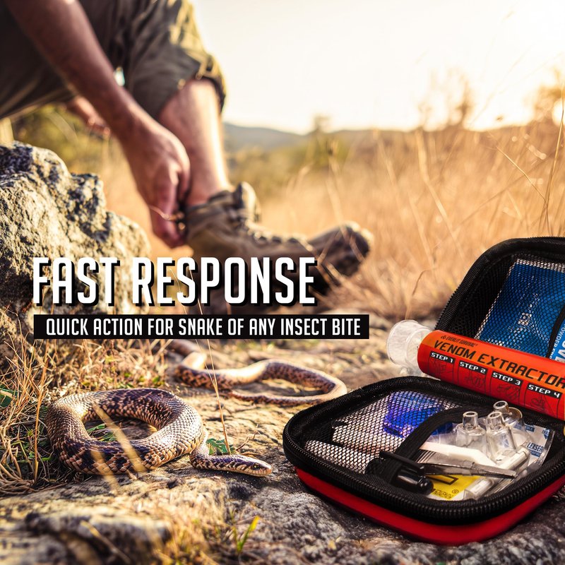 EVERLIT Bee Sting & Snake Bite Kit with Venom Extracto Pump, Essential First Aid Supplies, Insect Bug Outdoor Emergency Safety Kit for Hiking Backpacking Camping Fishing Travel