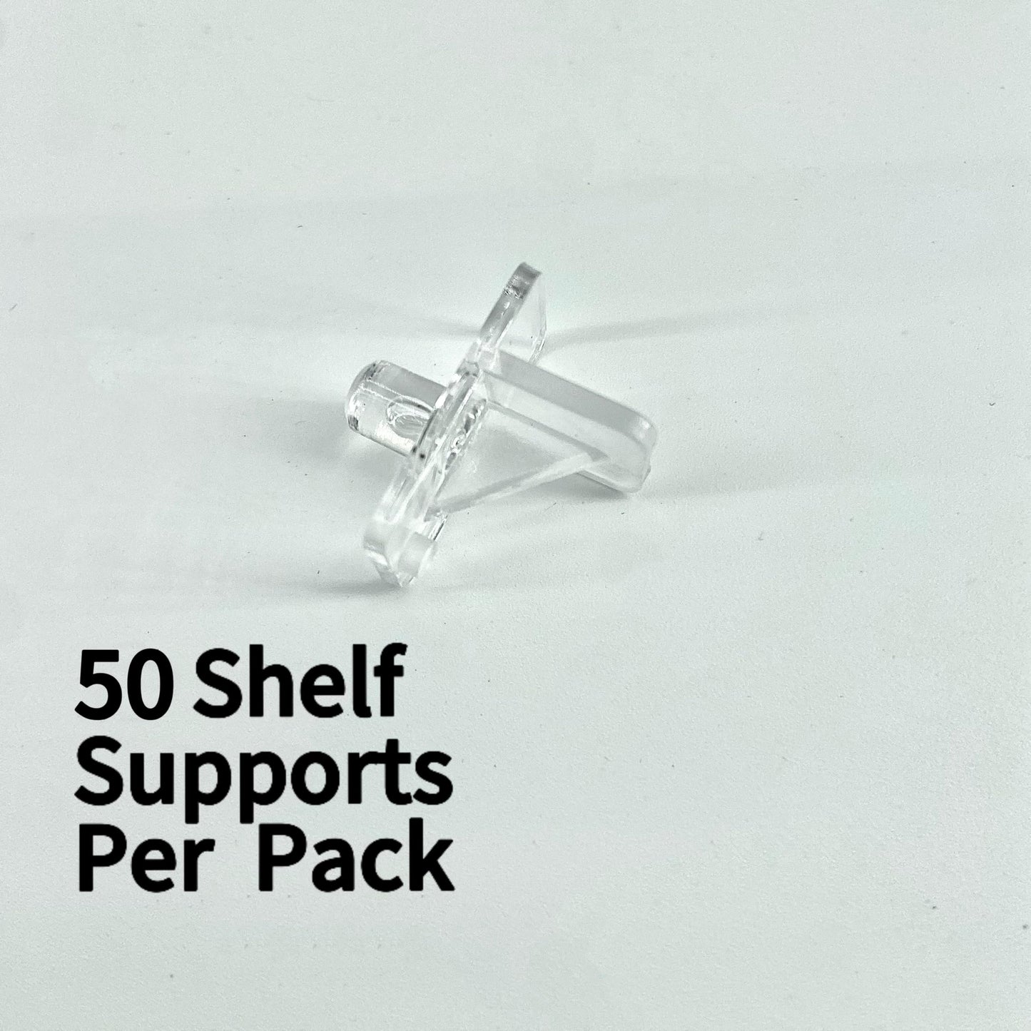 ARYEIELLSOW (50 Pcs) U 10136 Shelf Support Peg Fits 0.25" Holes for Kitchen Cabinet Closet Bookcase Shelves,5 lb Load Capacity,Clear Plastic Shelf Pins