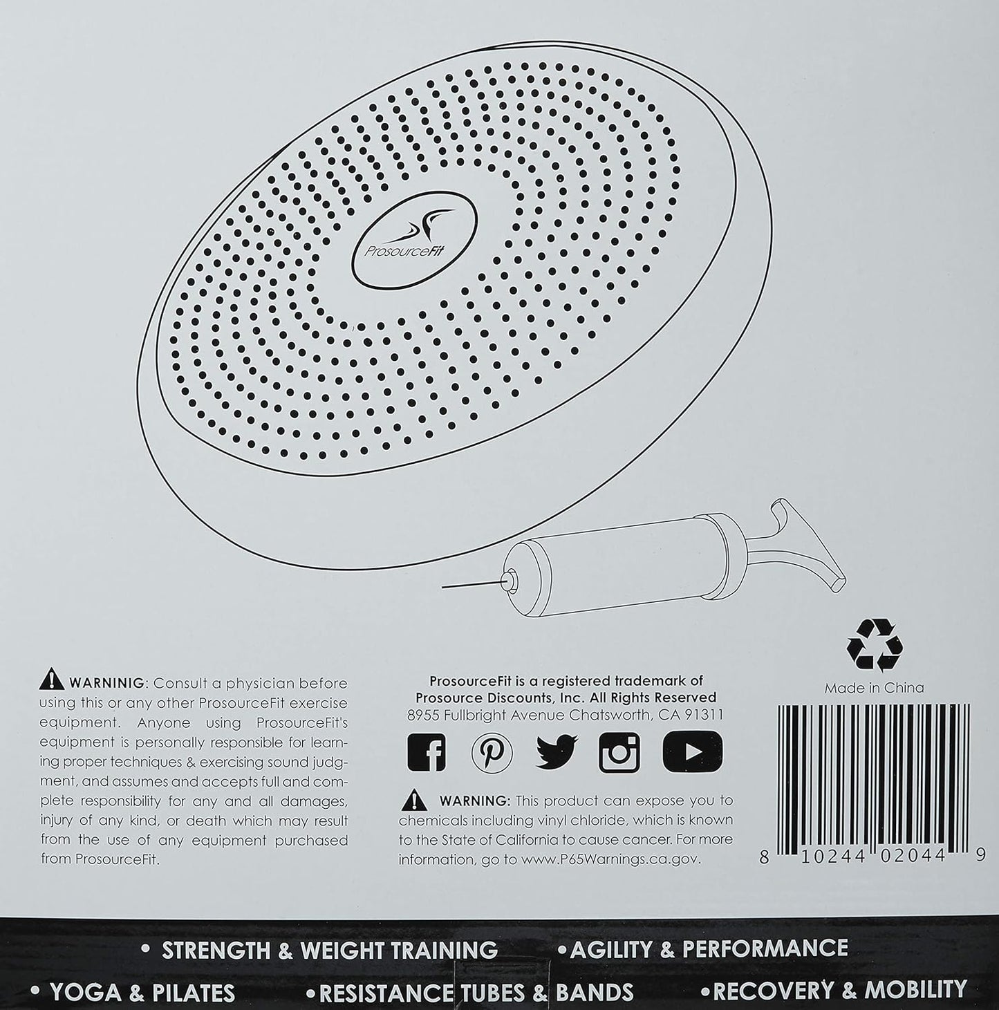 ProsourceFit Core Balance Disc - 14” Diameter Trainer with Pump for Enhanced Posture & Stability
