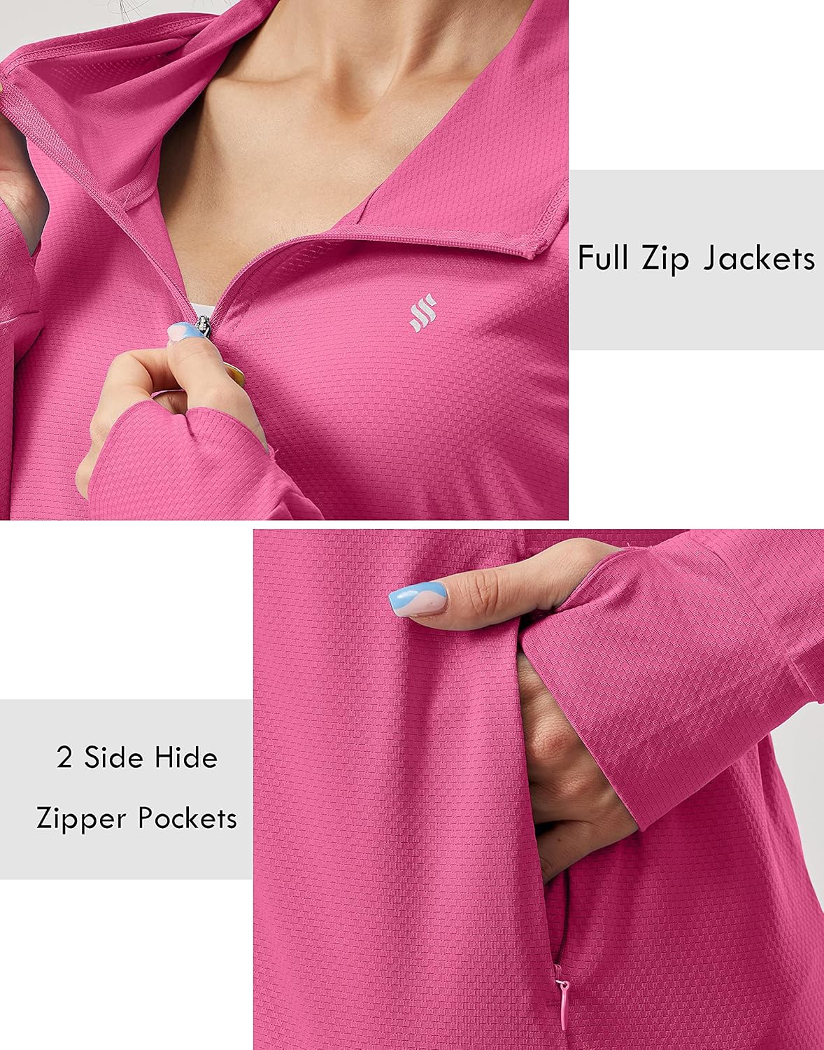Soothfeel Women's Lightweight UPF 50+ Sun Protection Hoodie Jacket - Perfect for Hiking & Outdoor Activities