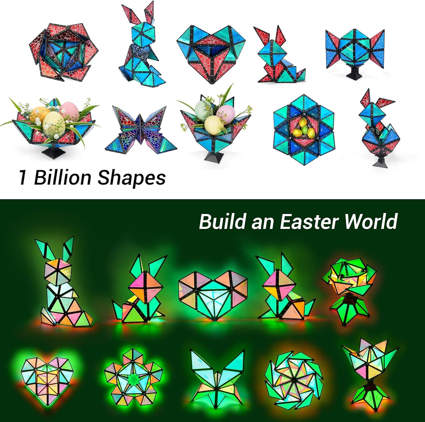 TOSY Magnet Pyramid Fidget Cube - Transforms into 1 Billion Shapes | 243 Rare Earth Magnets, Glowing Design