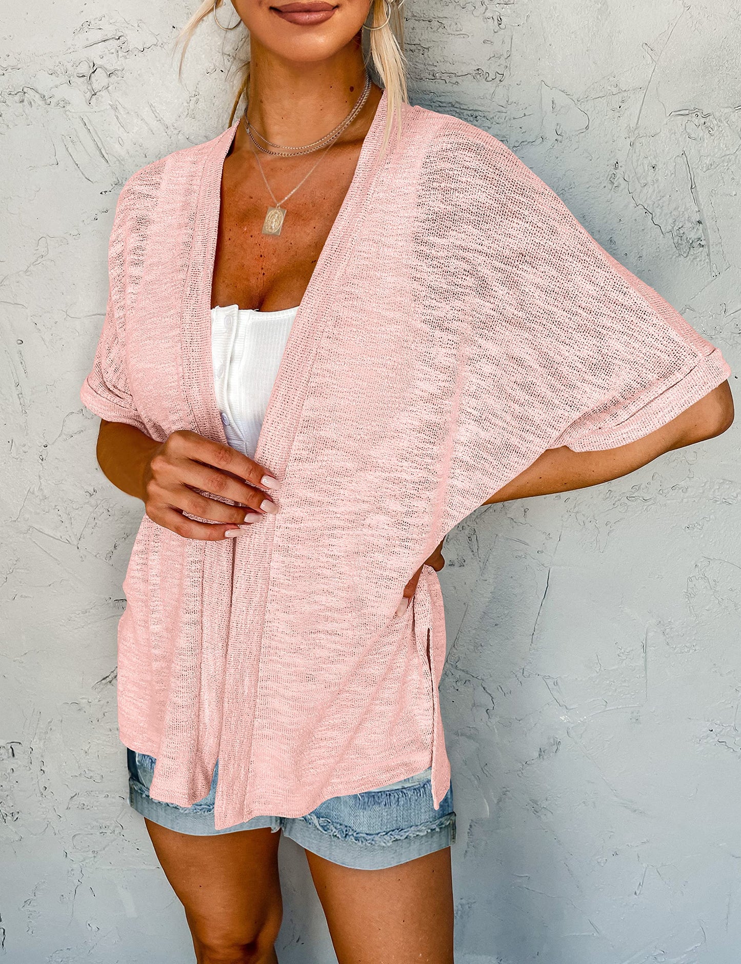 MEROKEETY Womens Summer Lightweight Short Sleeve Kimono Cardigan 2026