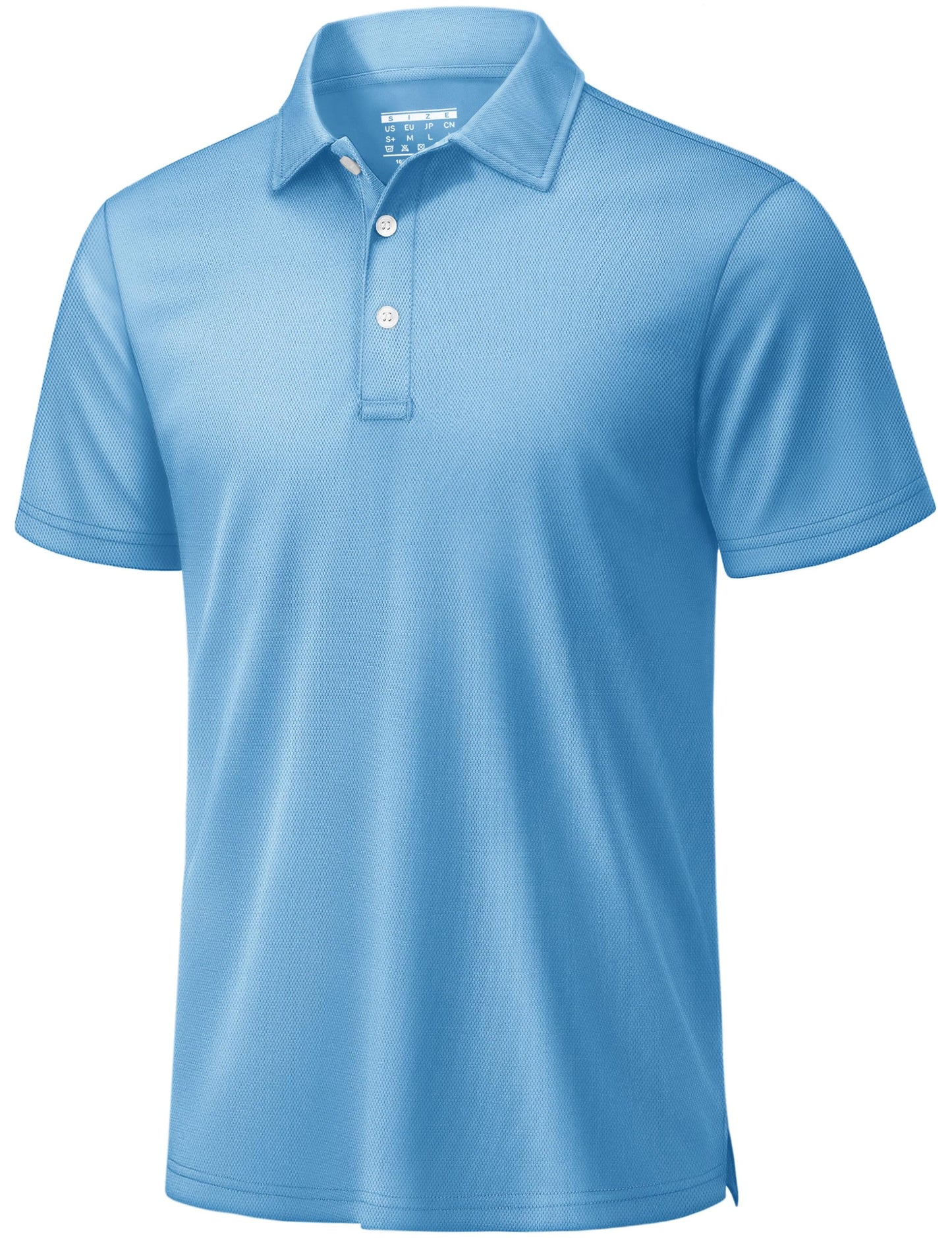 TACVASEN Mens Golf Shirt Dry Fit Mens Polo Shirts Short Sleeve Performance Golf Polos for Men with Collar Work Shirts Sky Blue, S