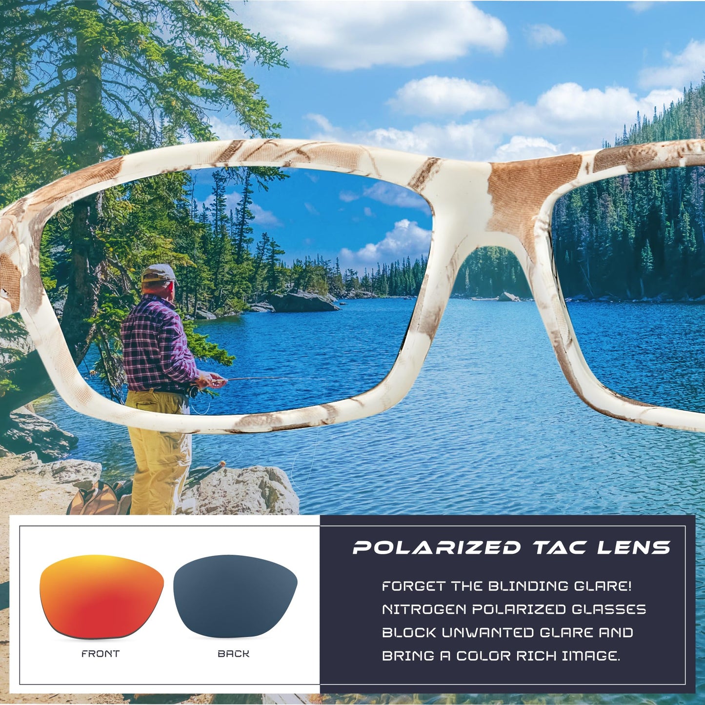 Nitrogen Polarized Wrap Around Sport Sunglasses for Men Women UV400 Driving Fishing Running Sun Glasses