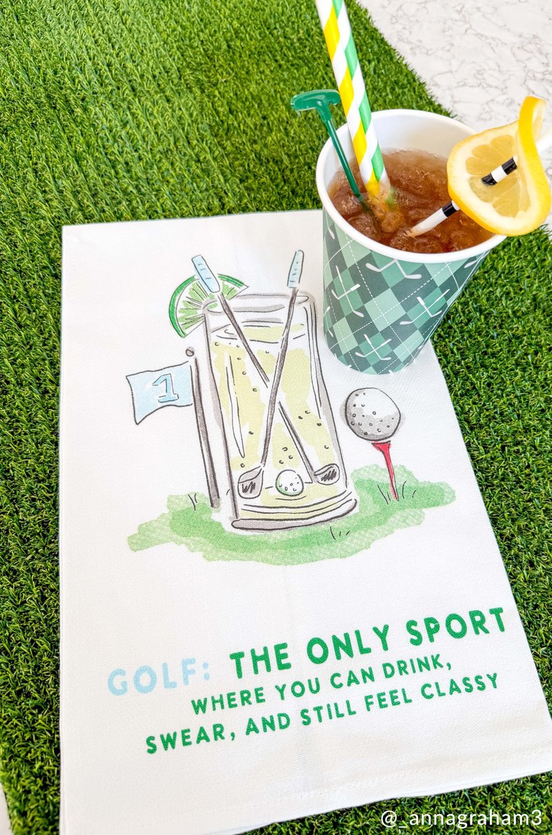 Mud Pie Golf Only Pro Shop Towel; 26" x 16 1/2"