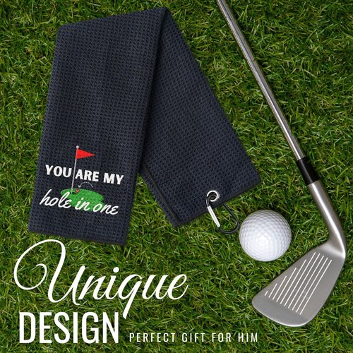 CybGene Valentines Gifts for him Golf Towel, Golf Valentines Day Gifts for him, 40 x 60cm Microfiber Golf Towel for Golf Bags,for Christmas