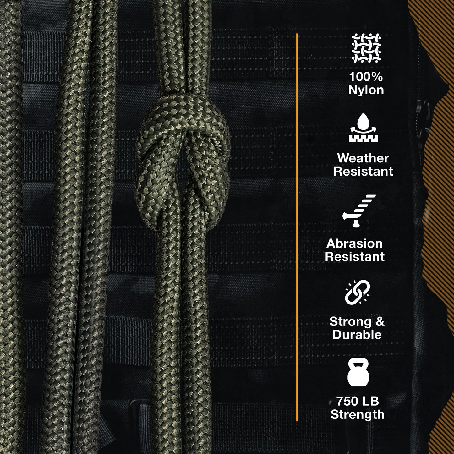 Mossy Oak Green Paracord Rope 750 with 11 Inner Strands | 100ft Nylon Parachute Cord for Camping, Hunting, Fishing, Hiking, Crafting & DIY | Durable & Lightweight 4mm