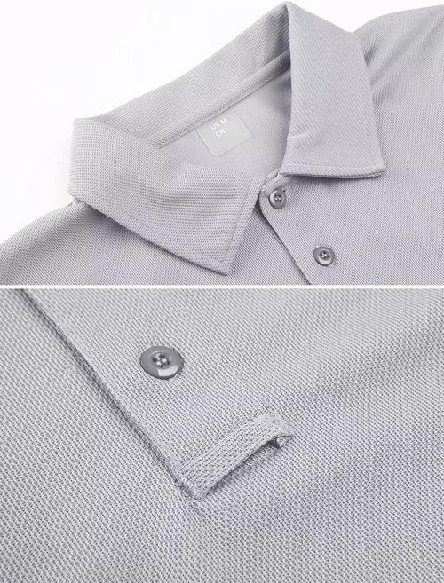 MAGCOMSEN Men's Polo Shirt - Quick Dry Tactical Performance Tee | Short Sleeve Pique Jersey Golf Shirt