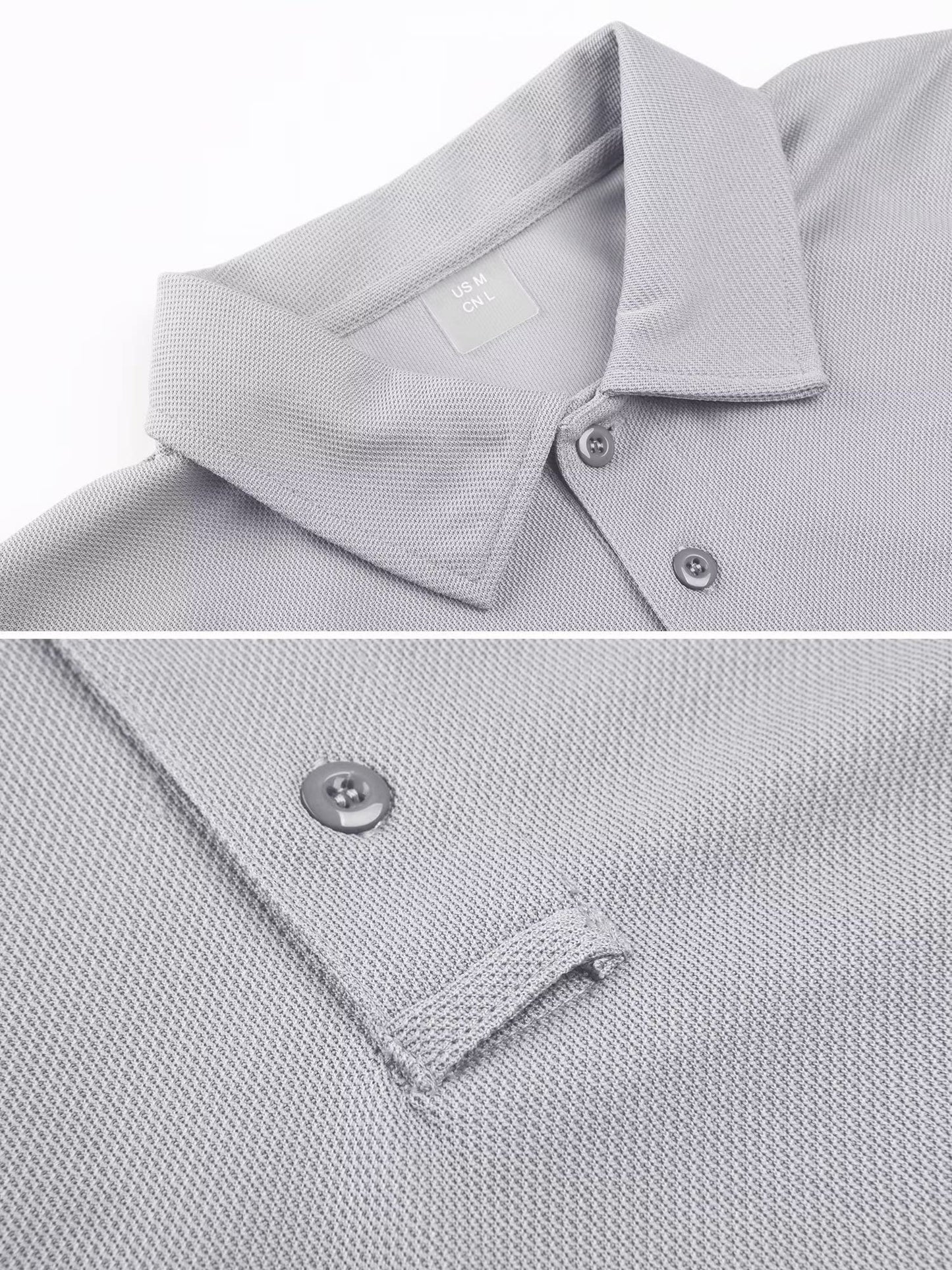 MAGCOMSEN Work Shirts for Men Golf Shirts Fishing Shirts Casual Shirts Quick Dry Shirts Golf Polo Shirts Light Grey XXL