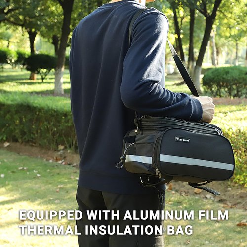 Himiway Bike Rear Rack Storage Bag 10L/25L Pannier Bag Bicycle Commuting Bag Waterproof Saddle Bags for Bicycle Rack Carrier (Black)