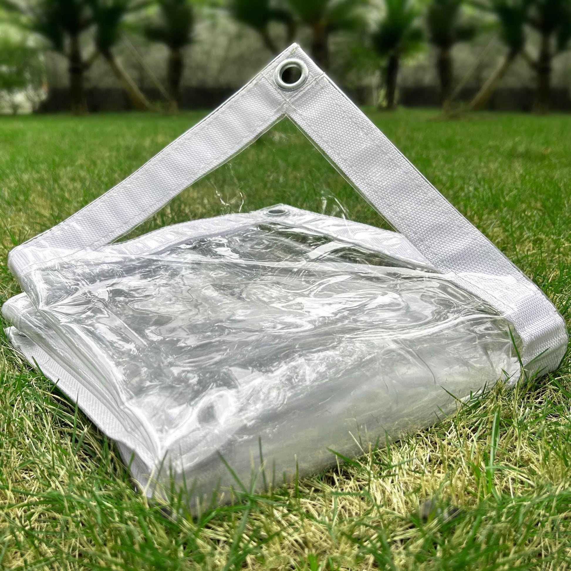 LTCANOPY Clear Tarp 8 x12FT, 20 Mil Clear Vinyl Tarp, Small Cover Plastic Sheeting with Grommets, Double-Stitched Reinforced Edges, Heavy Duty Tarps Waterproof and Tearproof