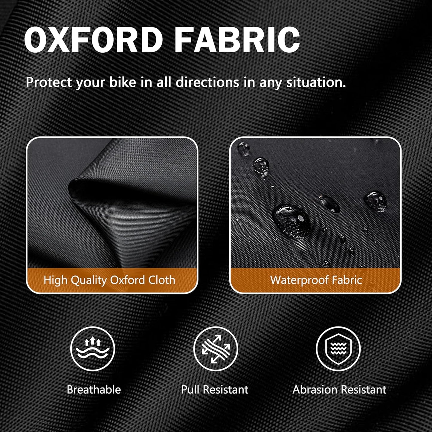 Skiennix Bike Cover - Outdoor Waterproof Protection for Mountain & Road Bikes | XL Black & Orange (79 x 27.5 x 44 in)