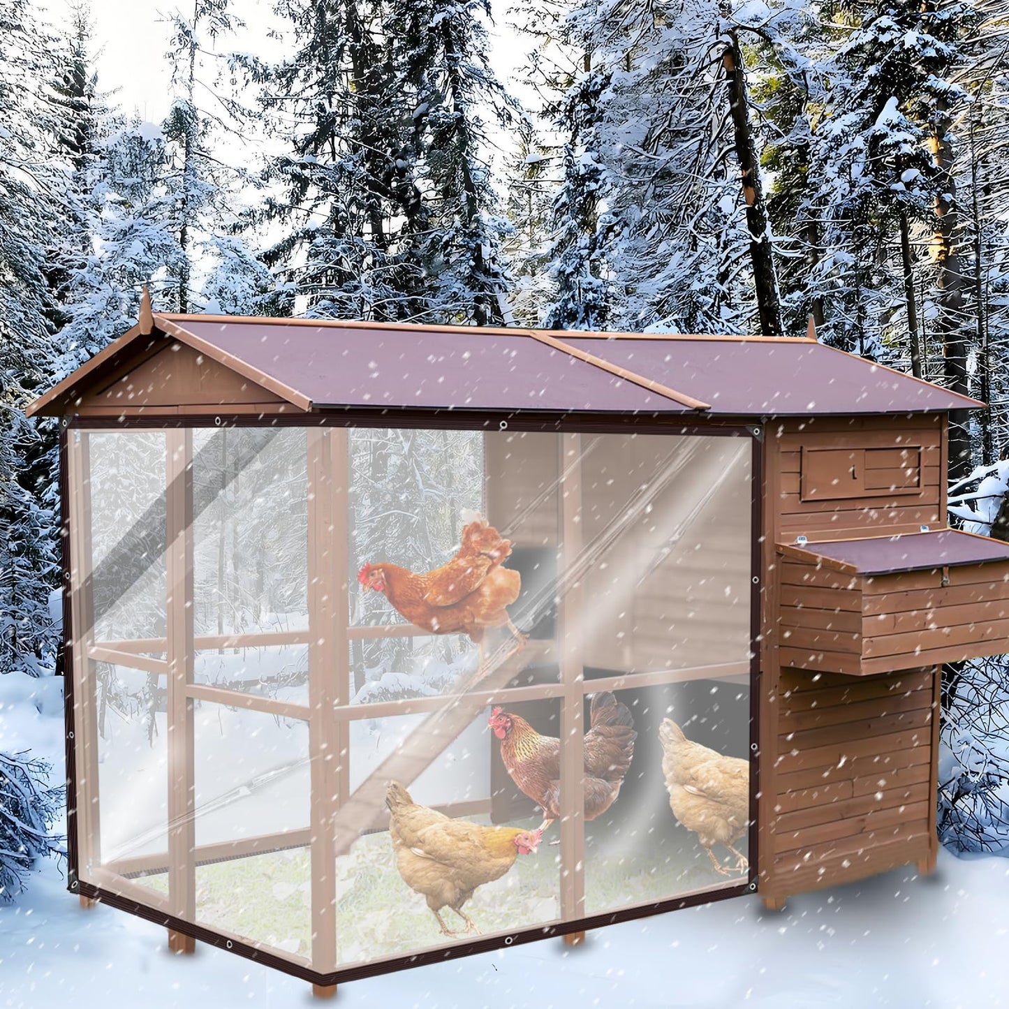 Clear Tarp - Heavy Duty Waterproof 4x6ft Clear Plastic Tarp with Grommets Transparent Vinyl Tarps Outdoor Garden Rainproof Tarpaulin for Greenhouse Plant Patio Roofs Porch Chicken Coop