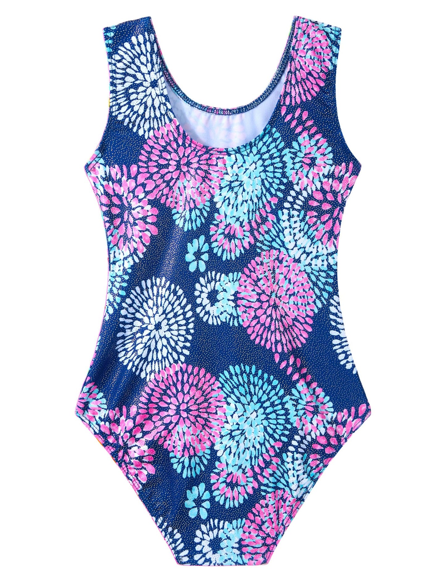 Domusgo Gymnastics Leotards for Girls 4t 5t Blue Pink Sparkly One Piece Tumbling Outfits