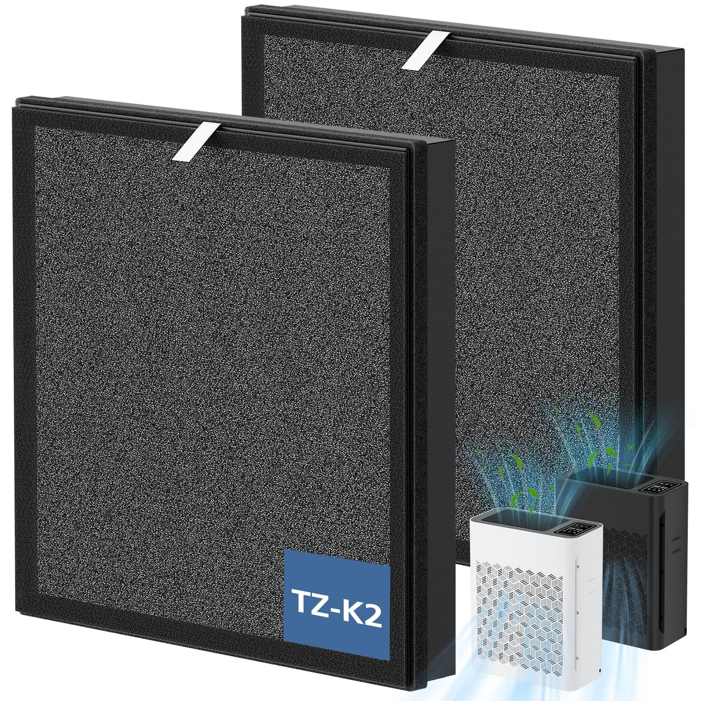 TZ-K2 Replacement Fil-ter Compatible with ToLife TZ-K2 Air Puri-fier for Home Large Room, 3-in-1 HEPA High-Efficiency Activated Carbon TZ-K2-A Fil-ter, 2 Pack