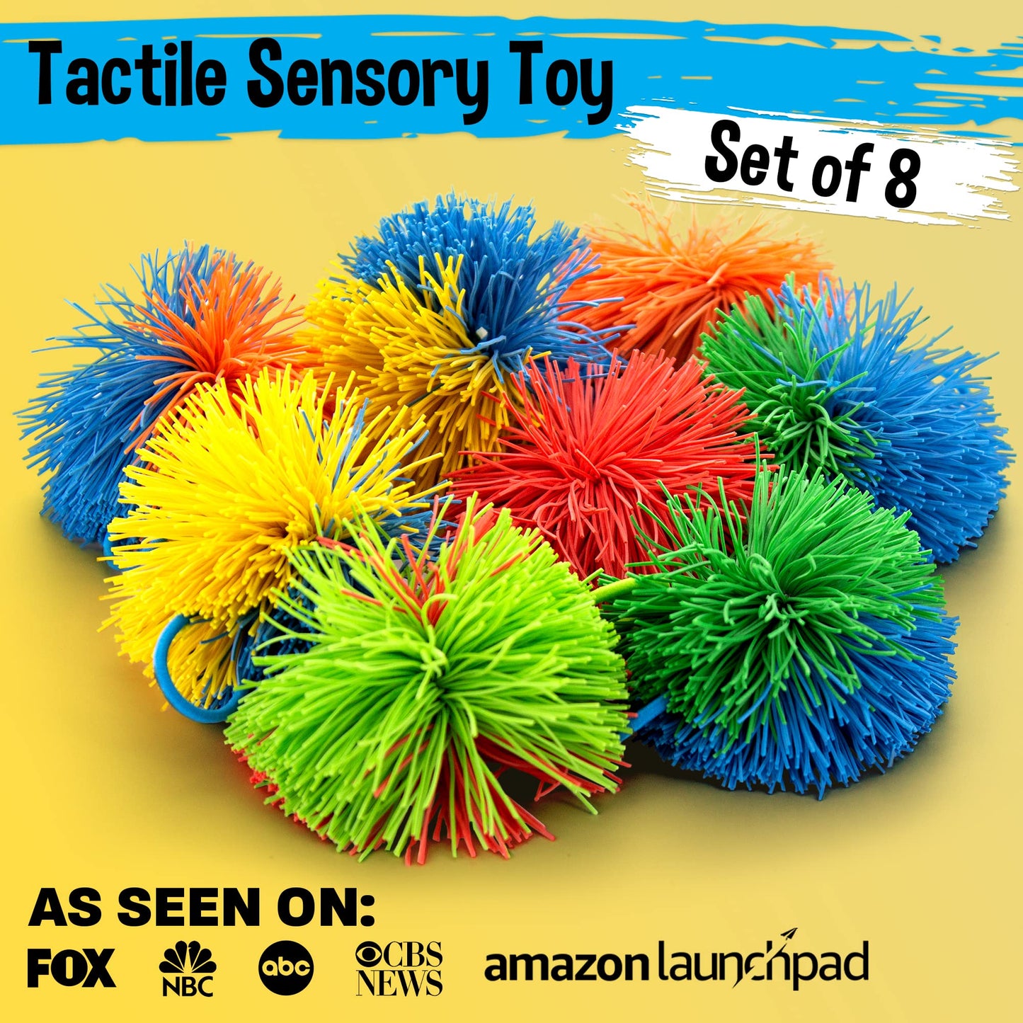 Stringy Balls & Sensory Toys 8 Pack - Fidget Toys Sensory Gifts for Kids Ages 3 4 5 6 7 8 + Year Old - Best Stress Balls Toys & Toddler Toys Gifts for Toddlers, Boys & Girls - Monkey Balls Fidget Toys
