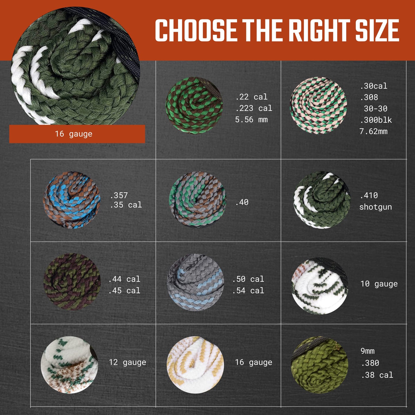 Ultimate Rifle Build Gun Snake - Reusable and Compact Gun Cleaning Rope (B54: 20 Gauge)