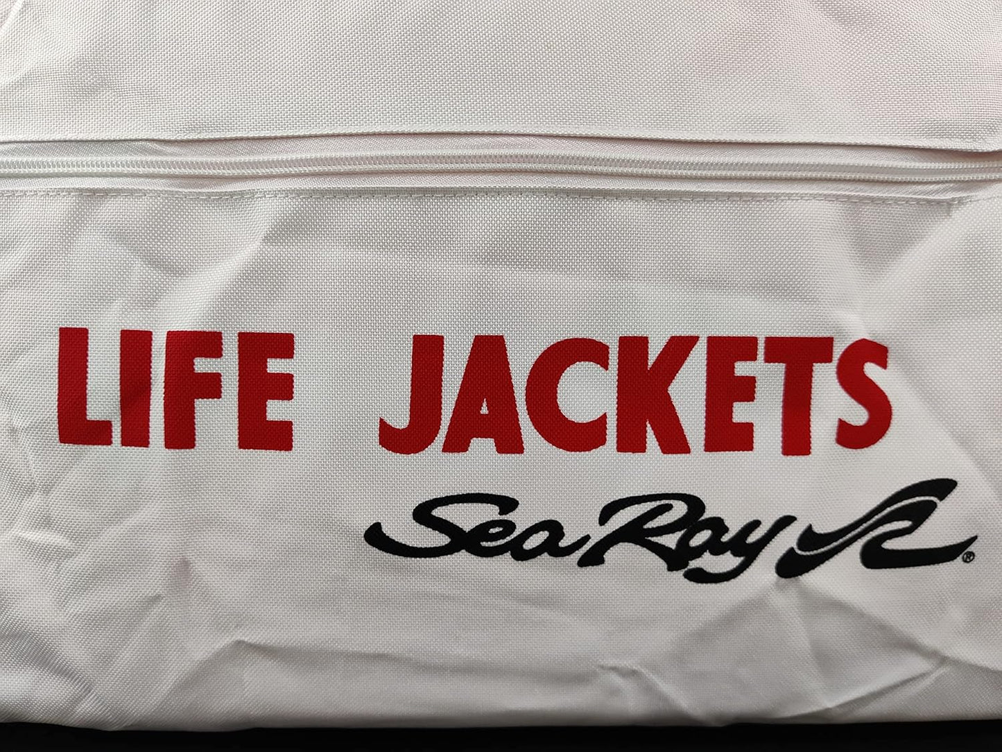 Sea Ray Life Jacket Storage Bag - Heavy Duty Marine Preserver Vest for Boats | White