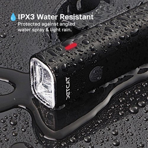 JETCAT Bike Lights for Night Riding, Bicycle Lights Front and Rear, Light Bar for Ebike Headlight, Bicycle Headlight, LED Bike Lights, Back Tail Light Set, Rechargeable, Scooter Dirt BMX MTB Road