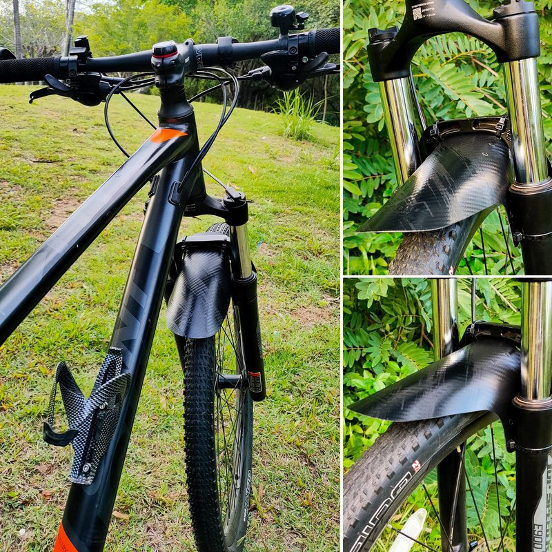 NICEDACK Bike Fender, 2PCS Adjustable MTB Mud Guard, Front and Rear Compatible Mudguards, Easy to Install, Fits 26", 27.5", 29" Fat Tire Bikes and All Disc Brake Bicycles (Black)