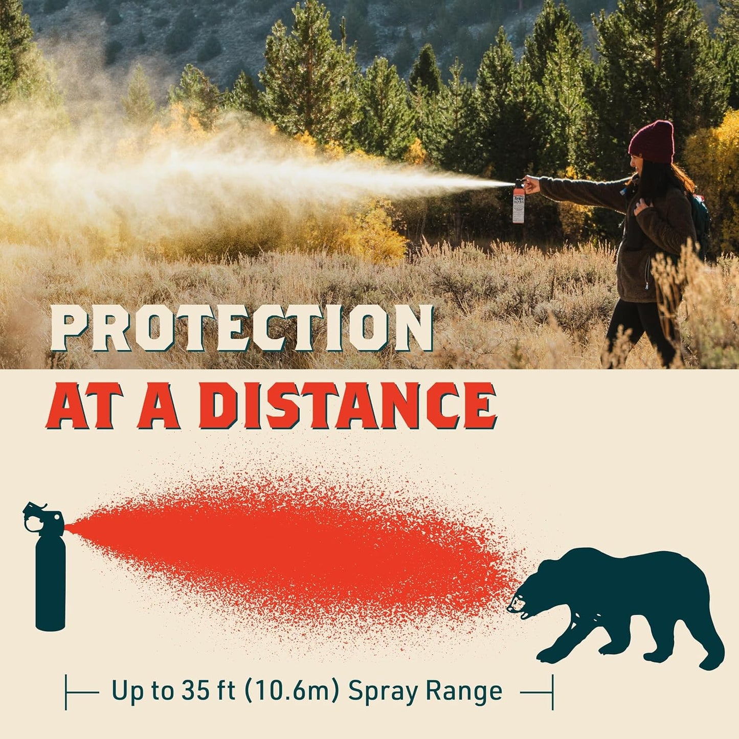 Trail Boss Bear Spray - Maximum Strength 35 ft Range, EPA Registered for Outdoor Safety | 7.9 oz