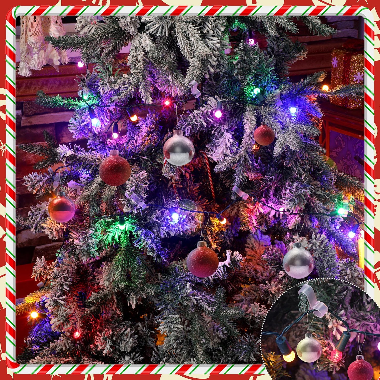 Namalu 100 Pcs Christmas Light Clips Gutter Clips for Hanging Outdoor Lights Plastic Weatherproof Gutter Hooks Hanging String Lamp Holder Mount to Shingles for Halloween Xmas Tree Decor (White)