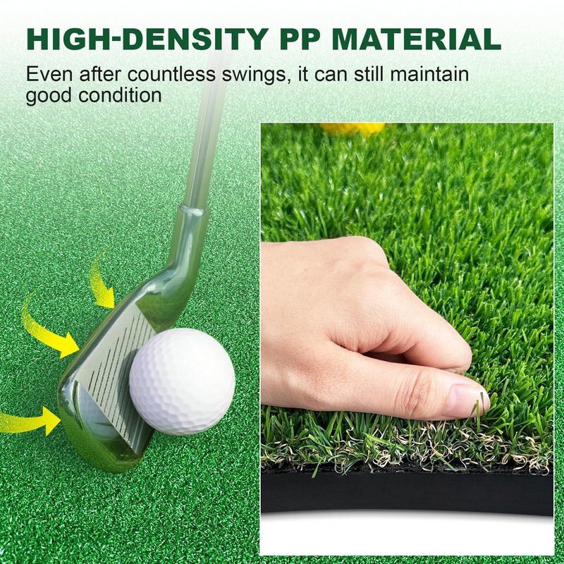 Premium Dual Turf Golf Hitting Mat, 5x4FT Thickened 25mm/50mm Golf Practice Mats Outdoor Indoor, Swing Chipping Training Turf Matt for Backyard, Garage, Driving Range, Gift for Men Dad Golfer