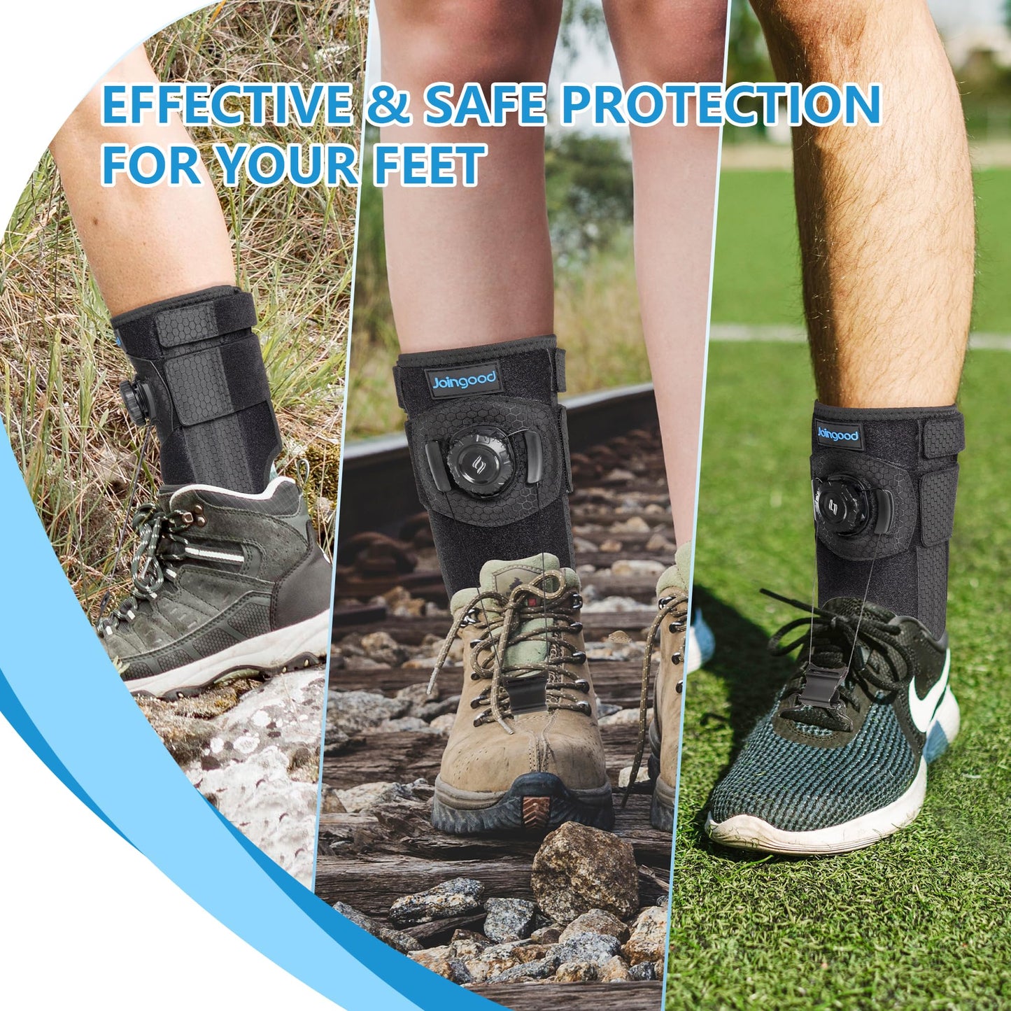 joingood Adjustable AFO Foot Drop Brace with Quick Release Dial, Drop Foot Support for Nerve Damage or Muscle Weakness, with Wide Hook for Shoes Slippers Left or Right Foot, Unisex, L/XL