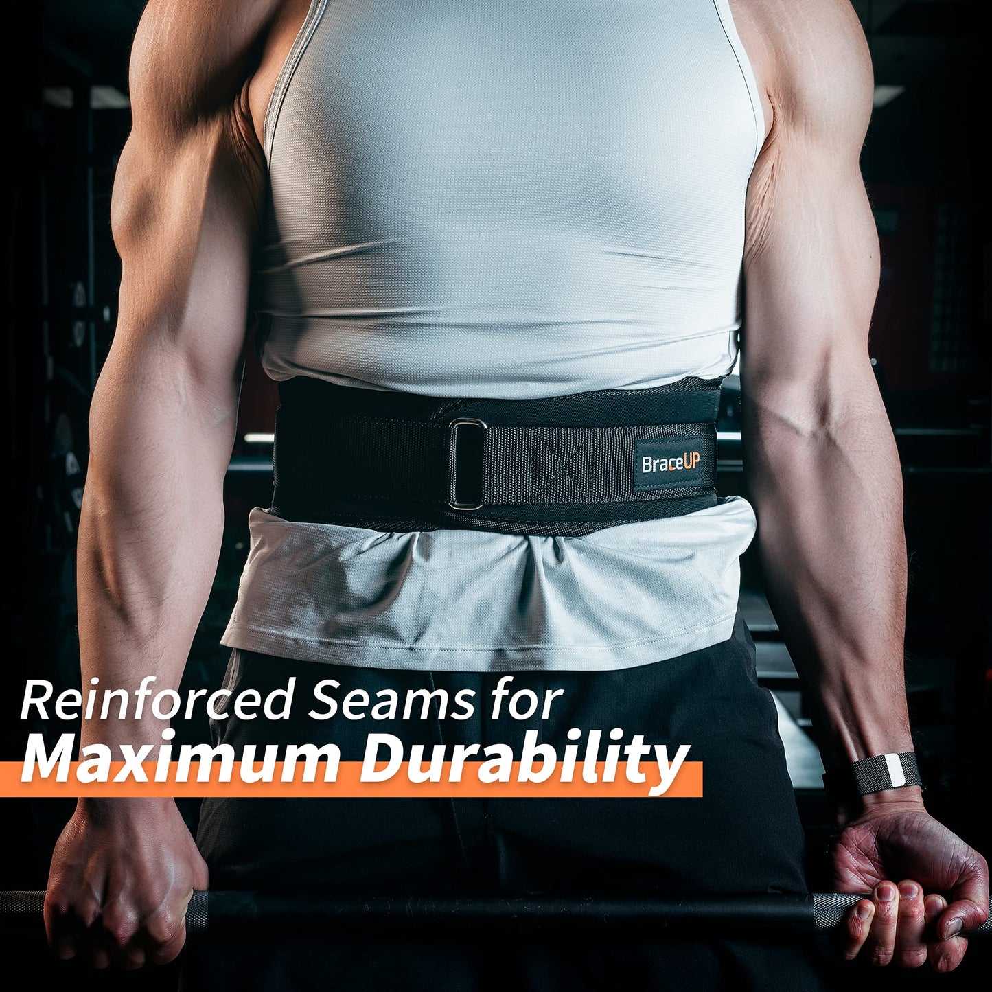 BraceUP Weight Lifting Belt for Men and Women – 4-inch Weightlifting Workout Belt, for Powerlifting, Bodybuilding, Gym Training, and Lifting Back Support (XL)