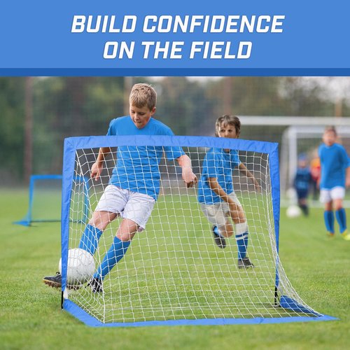 GoSports Portable Soccer Goals for Kids - 4 x 3 ft | Set of 2 Pop-Up Nets in 13 Colors