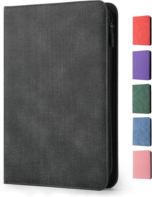 Card Binder 9 Pocket - Premium Durable Album for 360 TCG, MTG & Sports Cards | Black Zipper Design