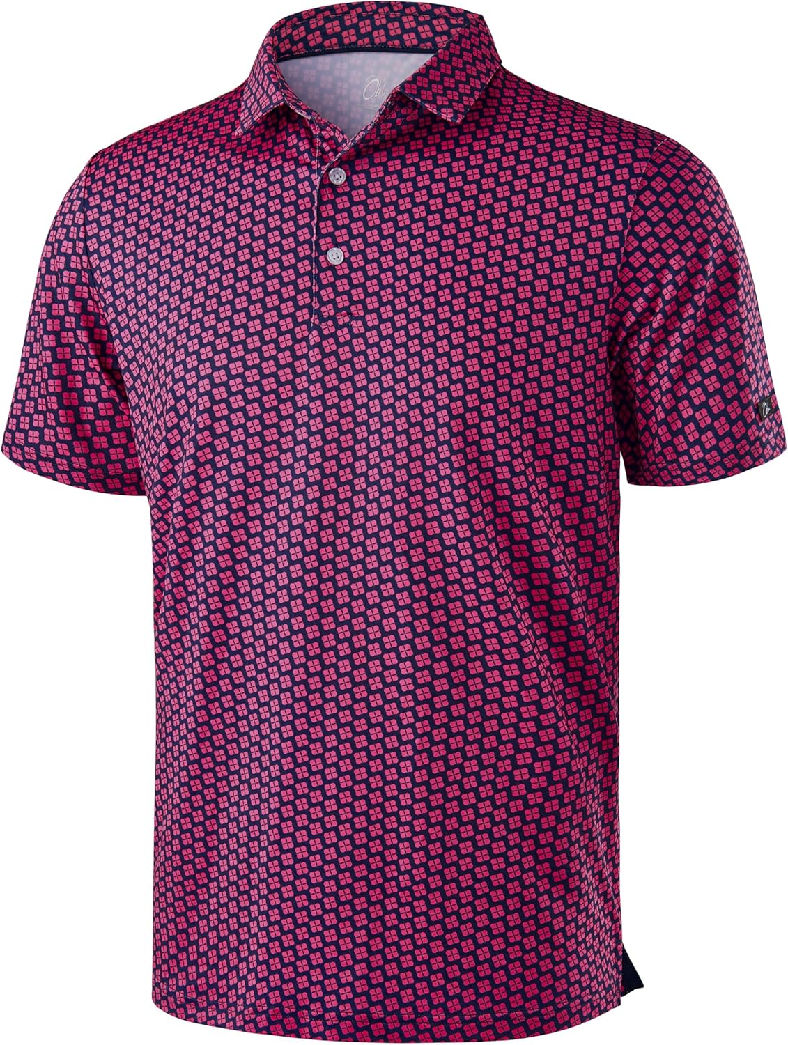 Obla Men's Golf Polo Shirt - Short Sleeve Dry Fit Performance with Moisture Wicking | Casual Print Design