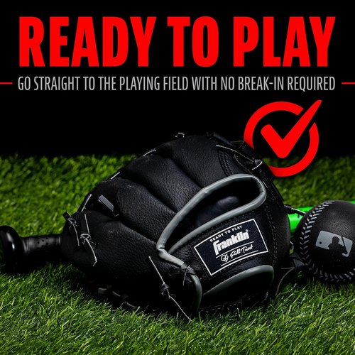Franklin Sports Kids Baseball Gloves - RTP Youth Teeball Glove & Ball Set | 9.5" Mitt for Boys & Girls