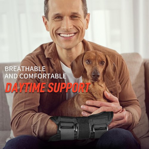 FEATOL Wrist Brace - Carpal Tunnel Support Splint for Pain Relief | Medium/Large Right Hand