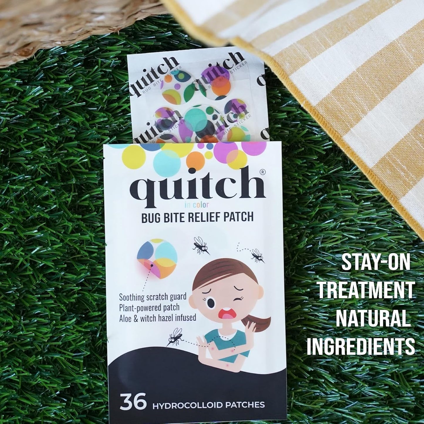 Quitch Mosquito Bite Relief Patch - Effective Itch Treatment for Kids | Perfect for Travel & Camping
