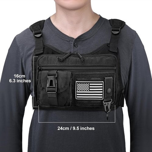 DEYACE Tactical Chest Bag - Adjustable Gun Vest Holster for Men | EDC Pack for Workouts, Running, Hiking