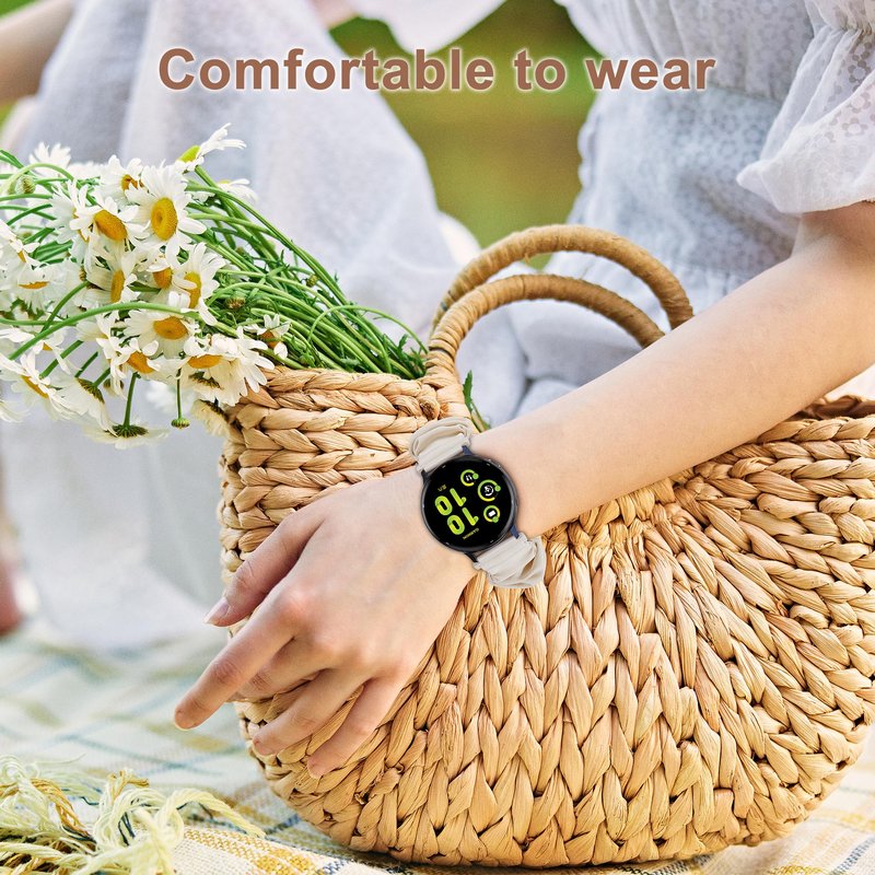 Stretchy Scrunchie Bands Compatible with Garmin Vivoactive 5/6, 20mm Nylon Sport Elastic Band for Venu/Sq/Sq 2/2 Plus/Vivoactive 3/Forerunner 165/55/245 Music for Women Men（3 Pack ）