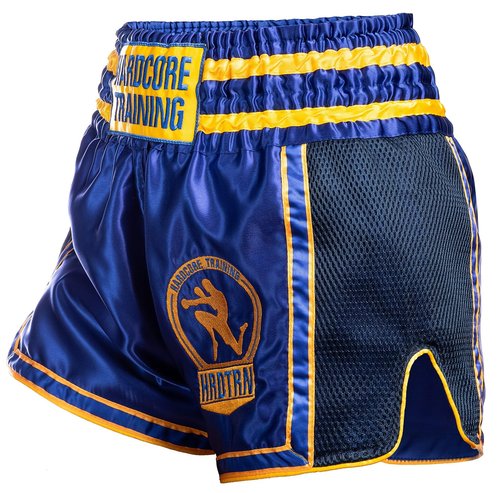 Hardcore Training Muay Thai Shorts Blue Kick Boxing MMA Combat Sport Sparring Trunks