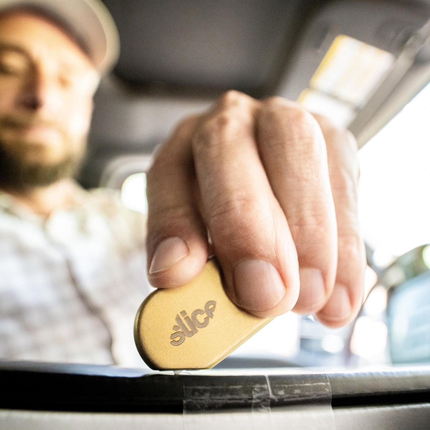 Slice Slicer Pro Box Cutter | Ceramic Keychain Knife and Heavy Duty Micro Cutter | Lasts 11x Longer than Metal | Royal Bronze