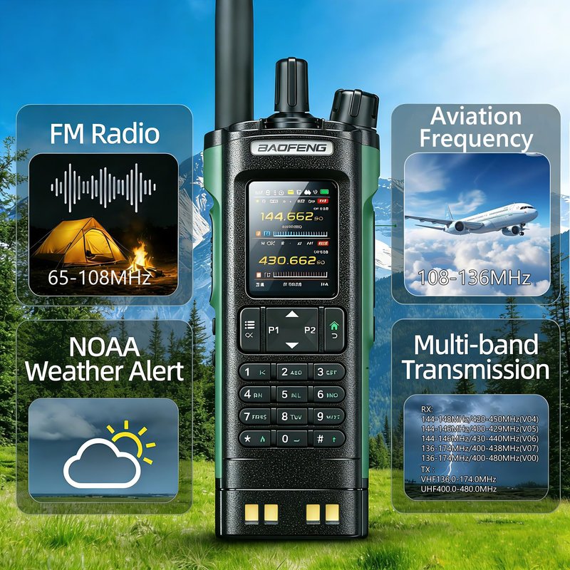 BAOFENG DM-32UV 10W DMR Radio | GPS, APRS, NOAA Weather | Adult Ham Radio Kit for Emergency Prep & Outdoor Adventures | Tactical Antenna, MOLLE Bag, Comms Card,Programming Cable & Type-C Charger (1)
