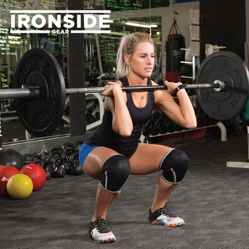 Knee Sleeves (1 Pair) 7mm Neoprene Thick Compression Knee Brace Support for Weightlifting, Powerlifting, Squatting and Cross Fit Training Fitness for Women and Men Black, L
