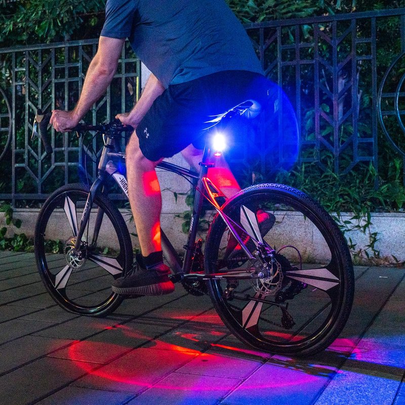 Bike Tail Light, USB Rechargeable LED Safety Light for Bicycle, Ultra Bright Waterproof Cycling Rear Taillight, Red/White/Blue 7 Light Modes Fits on Any Road or Mountain Bike