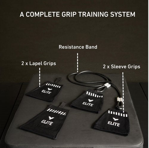 Elite Sports Jiu Jitsu Grip Trainer Simulate Gi - Resistance Band Grip Strength Trainer for BJJ MMA Judo & Grappling Training