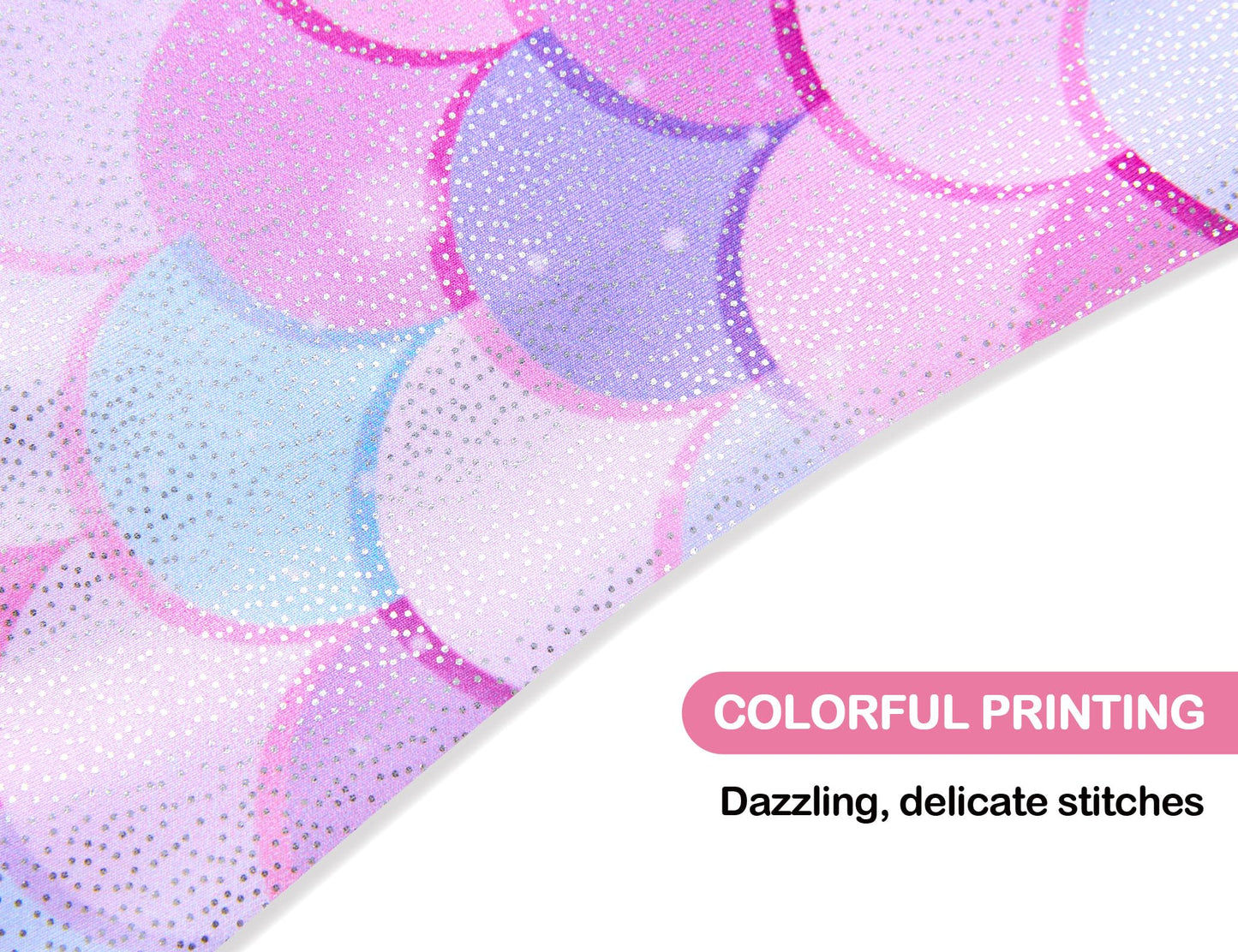 Domusgo Gymnastics Leotards for Girls 5-6 Years Old Pink Mermaid Sparkly One Piece Tumbling Outfits