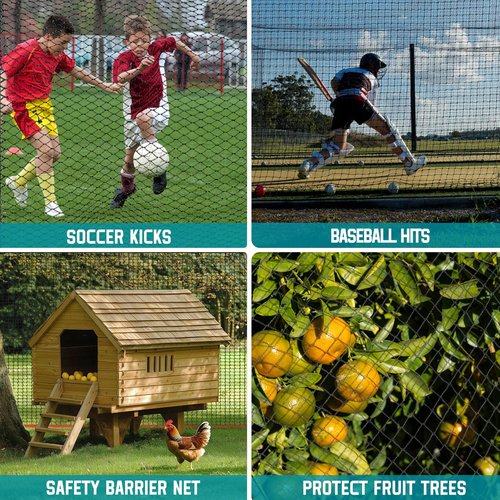 10FT Golf Practice Net - High Impact Outdoor Golf Hitting Net with Nylon Rope & Carabiners, Durable Sports Netting for Baseball, Soccer, Hockey, Lacrosse, Backyard Home Multi-Sport Driving Training
