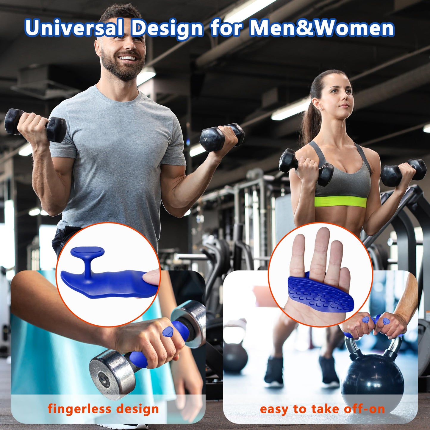 Epritliber Silicone Gym Grips for Weight Lifting,Workout Gloves for Men Alternative,Anti Slip Gym Workout Grip for Women,Rubber Gym Hand Grips-Weightlifting Grips Pad for Ryptfit,Training