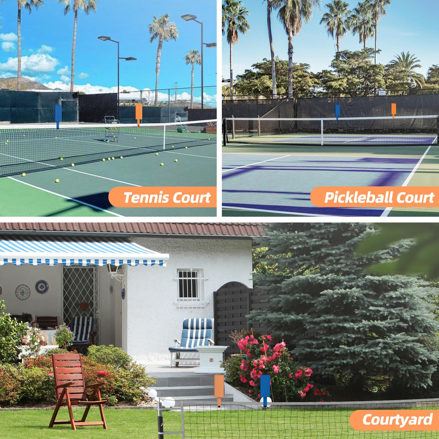 MR Tennis Targets, Portable Pickleball Hitting Target w/High-Visibility Markers, Advanced Tennis Training Targets, Tennis and Pickleball Serve Training Aid for Practice & Skill Improvement, Pack of 2